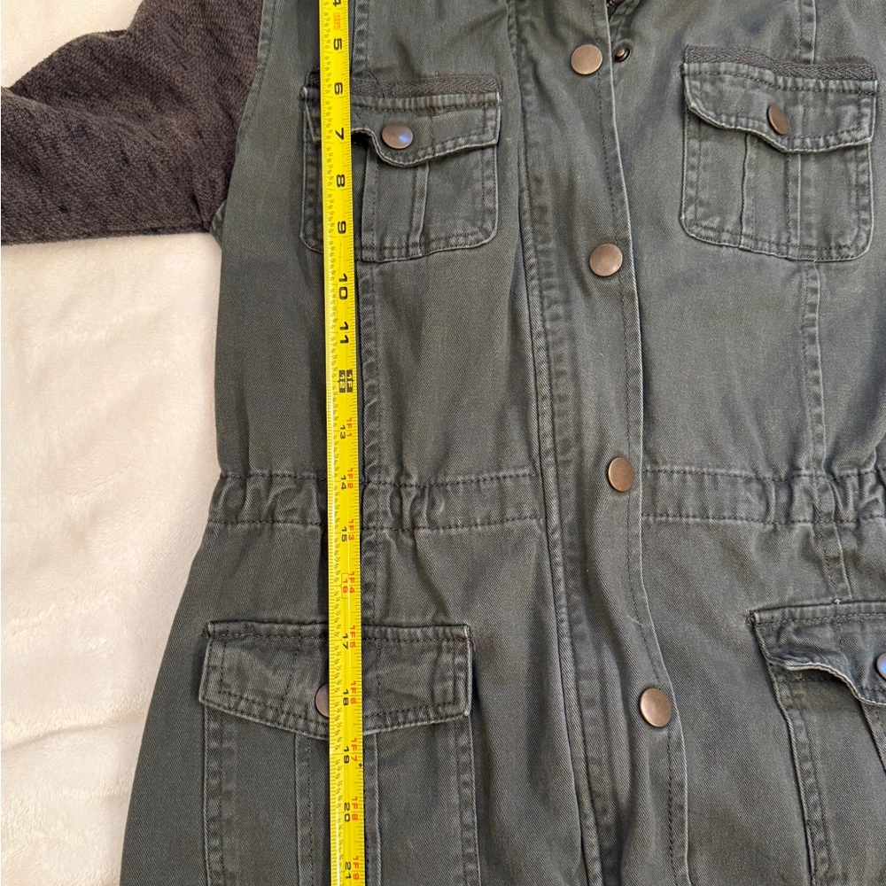 Ashley by 26 International Utility Collection Hooded Mixed Media Jacket - Size S - Picture 6 of 9